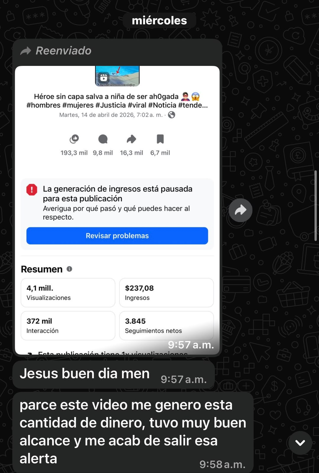 Captura de la monetización aprobada de Celeste